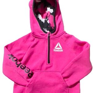 Toddler Girl's REEBOK Hoodie Sweatshirt 3T Pullover 1/2 Zipper Hot Pink
